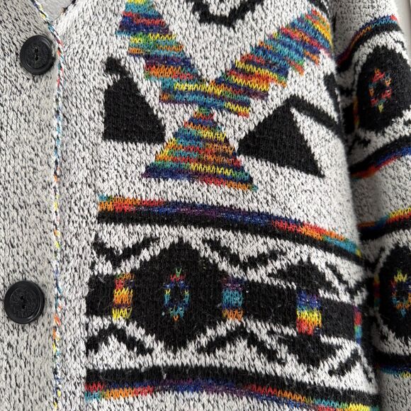 Northern Angel Women  Southwest Sherpa Lined Long Cardigan Sweater Hood Size L - Picture 3 of 8